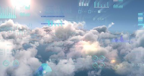 Digital Financial Data Integration Over Cloudscape - Download Free Stock Images Pikwizard.com
