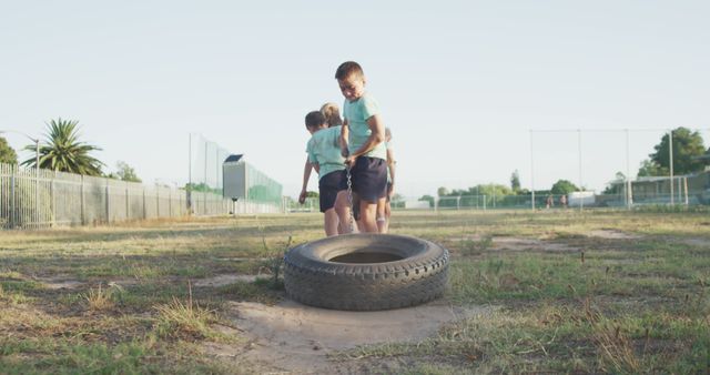 Young Children Playing Outside on a Playground - Download Free Stock Images Pikwizard.com