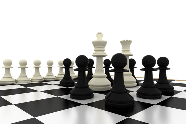 Close-Up of Transparent Chess Pieces Displaying Strategic Battle - Download Free Stock Videos Pikwizard.com