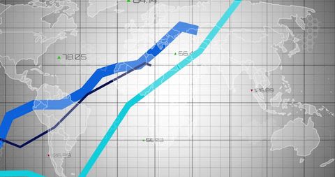 Abstract Digital World Map with Business Diagrams - Download Free Stock Images Pikwizard.com