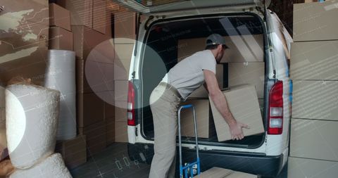 Efficient Delivery: Logistics Worker Loading Delivery Van - Download Free Stock Images Pikwizard.com