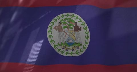 Vibrant belize flag waving in natural daylight