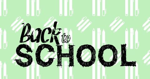 Back to School Message on Green Patterned Background