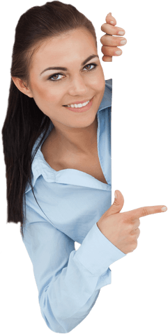 Smiling Businesswoman Pointing with Blank Space Transparent Background - Download Free Stock Videos Pikwizard.com