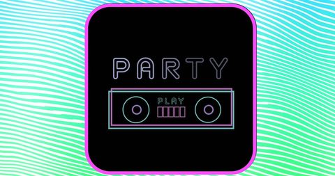 Retro Party Cassette Tape with Abstract Background