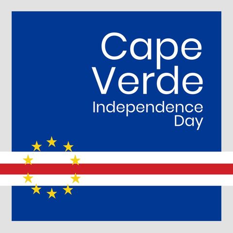Cape Verde Independence Day Flag with Celebratory Text - Download Free Stock Templates Pikwizard.com