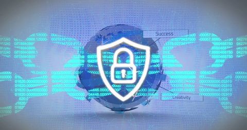 Digital Shield Security Over Blockchain and Globe - Download Free Stock Images Pikwizard.com