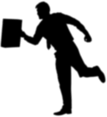 Transparent silhouette man holding briefcase vector