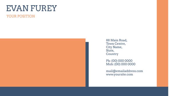 Modern Professional Business Card with Clean Layout and Bold Color Block - Download Free Stock Templates Pikwizard.com