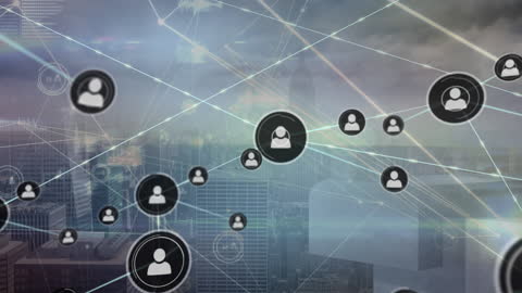 Digital Networking Concept Over Cityscape