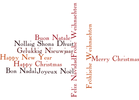 Transparent Holiday Greetings Text Art on Transparent Background