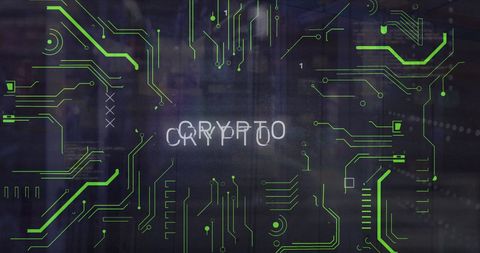 Crypto Circuit Board with Data Center Overlay - Download Free Stock Images Pikwizard.com