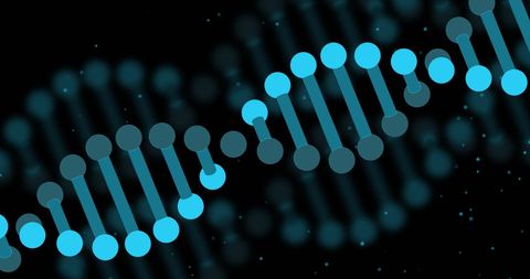 Futuristic Blue DNA Helix on Black Background - Download Free Stock Images Pikwizard.com