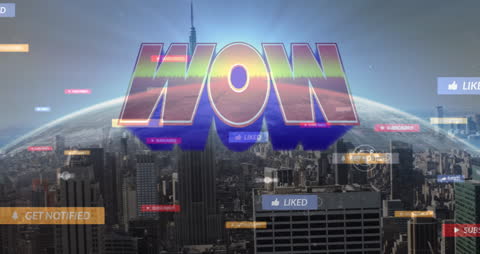 Vibrant WOW Animation with Social Media Overlays