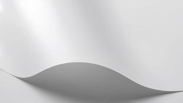 Curving white paper curl minimal abstract background soft shadow smooth gradient