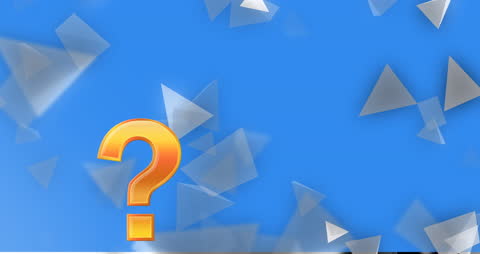Abstract Question Mark with Floating Triangles