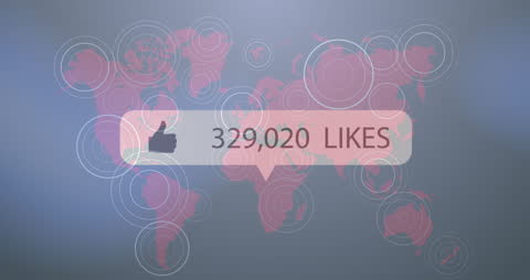 Global Social Interaction Map with Like Count Overlay