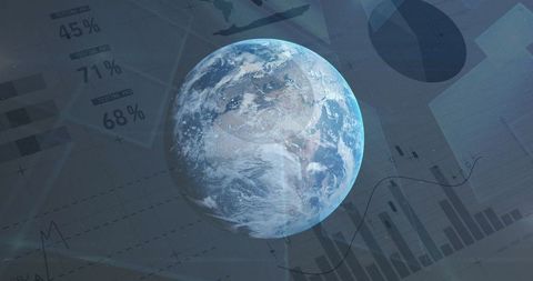 Earth with Data Overlay Signifying Global Business Analytics - Download Free Stock Images Pikwizard.com