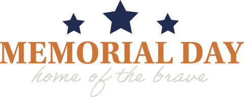 Memorial day logo with stars on transparent background