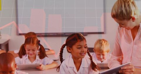 Teacher Guiding Students in Tablet-Based Digital Learning Environment