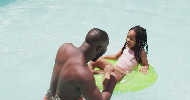 Father and Daughter Enjoying Pool Time Together - Download Free Stock Images Pikwizard.com