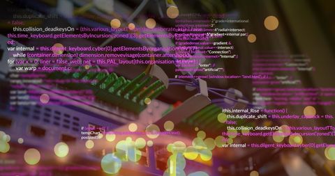 Abstract Coding Binary Overlays on Networking Equipment - Download Free Stock Images Pikwizard.com
