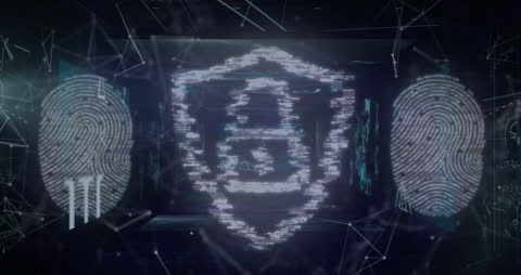 Digital Security Imaging with Fingerprints and Padlock Overlay