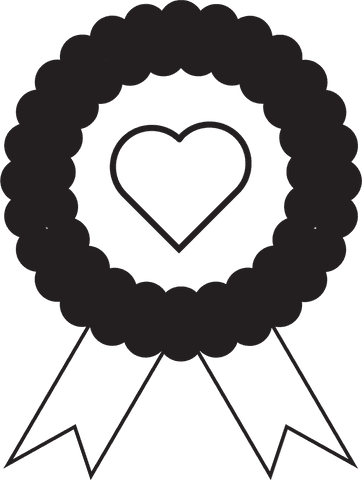 Digital Badge with Heart on Transparent Background