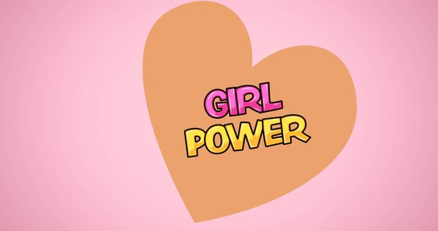 Girl Power Text on Orange Heart Design - Download Free Stock Images Pikwizard.com