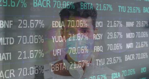 Businessman Analyzing Dynamic Global Stock Market Trends