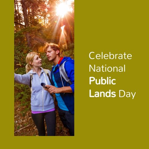 Celebrating National Public Lands Day: Couple Trekking in Forest