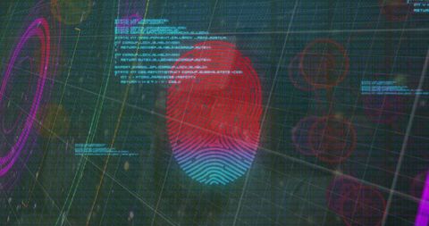 Colorful Fingerprint Authentication Digital Interface - Download Free Stock Images Pikwizard.com