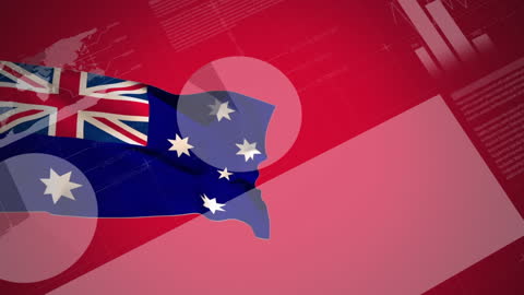 Digital Animation of Australian Flag with Data Visualization