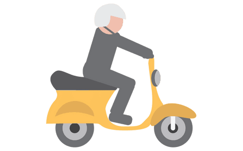 Delivery scooter illustrative vector on transparent background