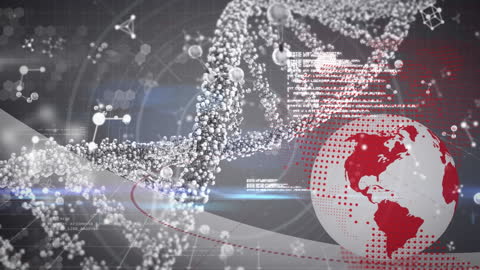 Digital Visualization of DNA Helix with Globe and Data Processing Elements