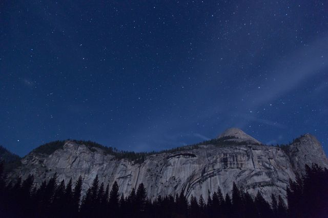 Starry Night Sky Over Majestic Mountain Range - Download Free Stock Photos Pikwizard.com