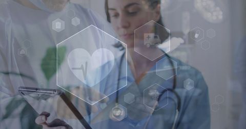 Technological Insights: Doctor Engaged in Modern Healthcare Interface - Download Free Stock Images Pikwizard.com