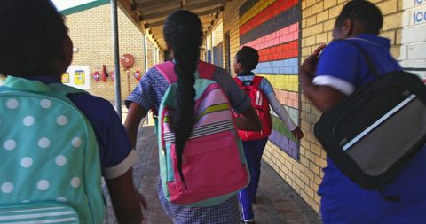 Children with Backpacks Walking to School Together - Download Free Stock Images Pikwizard.com