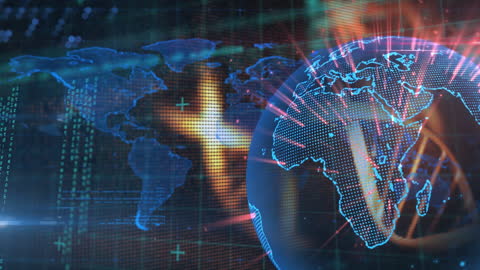 Futuristic Globe and Data Visualization