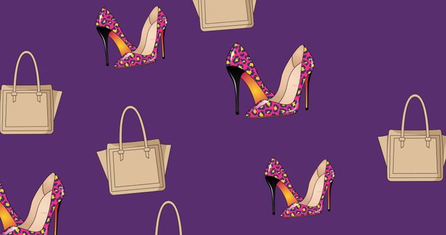 Fashion Forward Seamless Pattern with High Heels and Handbags - Download Free Stock Images Pikwizard.com