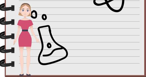 Woman Explaining Scientific Concepts Using Drawing