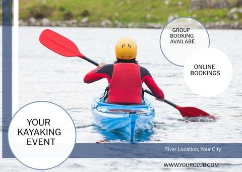 exciting kayaking adventure in tranquil waters - Download Free Stock Templates Pikwizard.com