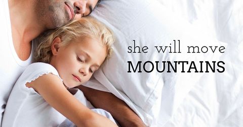 father and daughter sleeping with inspiring message - Download Free Stock Templates Pikwizard.com