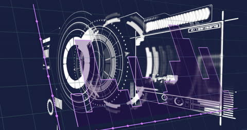 Futuristic Digital Interface with Network Connections