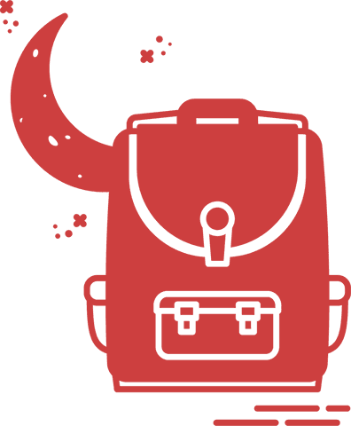 red backpack with moon on transparent background signifying travel - Download Free Stock Videos Pikwizard.com