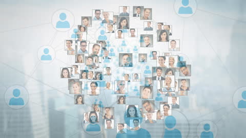 Connections Through Global Digital Network Interface Concept