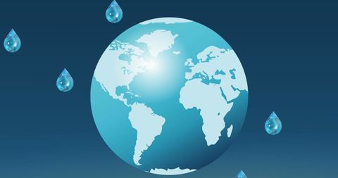 Water Droplets Surrounding Globe for Climate Change Awareness - Download Free Stock Images Pikwizard.com