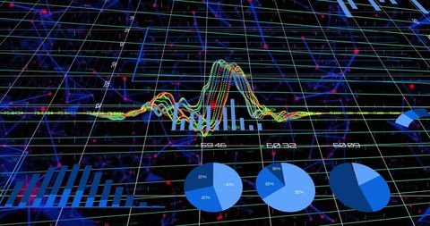Abstract Digital Interface with Dynamic Graphs and Charts - Download Free Stock Images Pikwizard.com