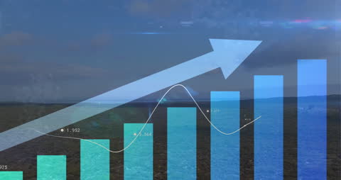 Financial Data Animation with Increasing Graph Overlay