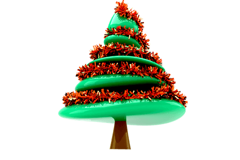 digital christmas tree with red garland on transparent background - Download Free Stock Videos Pikwizard.com